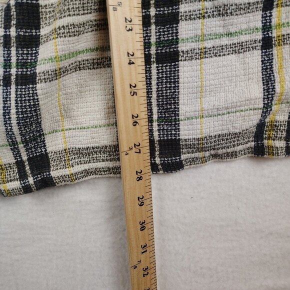 Zara Mens White Plaid Button Up Long Sleeve Woven Relaxed Fit Sz XL - Picture 7 of 9